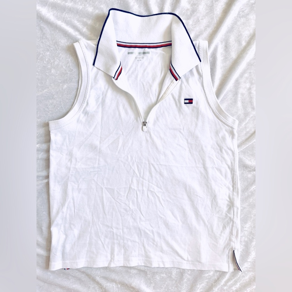 Tommy Hilfiger Women’s Sleeveless Stripe Polo (Small)